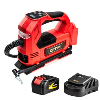 Компресор автомобільний акумуляторний GTM AСC18/26, 12В/18В + акум. 2Аг, зарядний пристрій