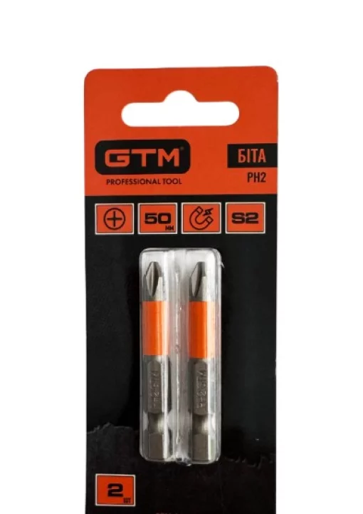 Біти GTM PH2, 50 мм, зі сталі S2, 2 шт