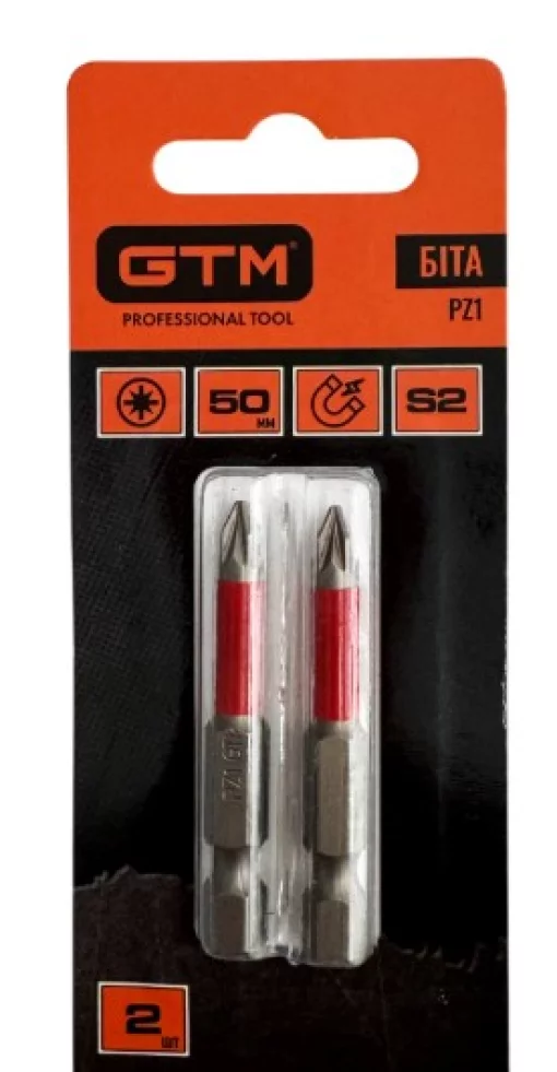 Біти GTM PZ1, 50 мм, зі сталі S2, 2 шт