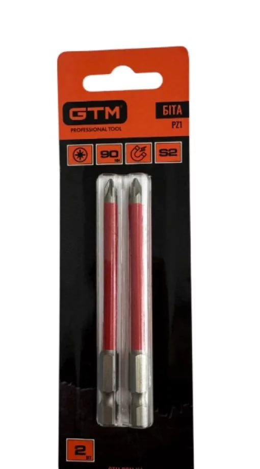 Біти GTM PZ1, 90 мм, зі сталі S2, 2 шт