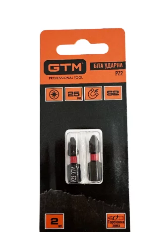 Біта ударна GTM PZ2, 25 мм, зі сталі S2, 2 од.