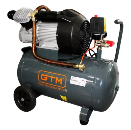 Компрессор поршневой масляный GTM KAV3050, рес-50л, 8бар, 220В, 2 цилиндра