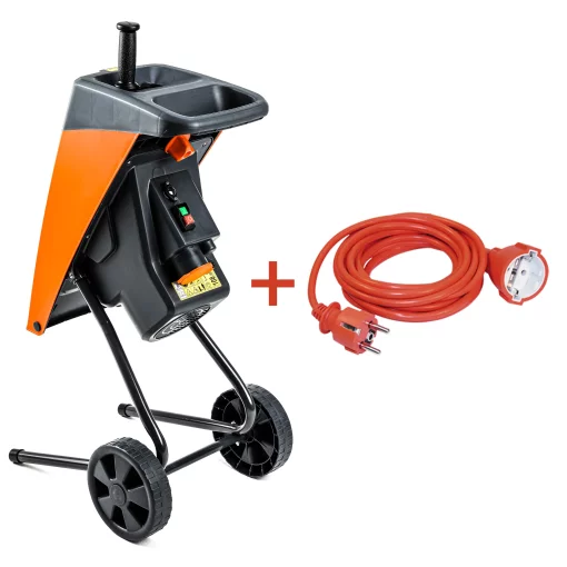 Подрібнювач садовий DS2500/40 KIT, гілки до 40мм + подовжувач 10м 3*1,5 помаранчевий