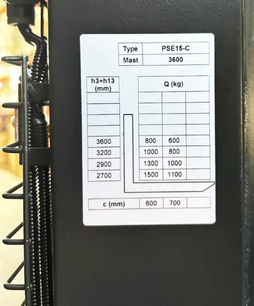 Штабелер електричний GTM PSE15-C 3600,&nbsp;самохідний, 1,5т/3,6м з площ. оператора