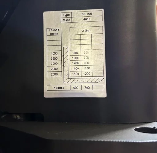 Штабелер електричний GTM PS16N&nbsp;4000, 1,6т/4,0м, самохідний з площ. оператора